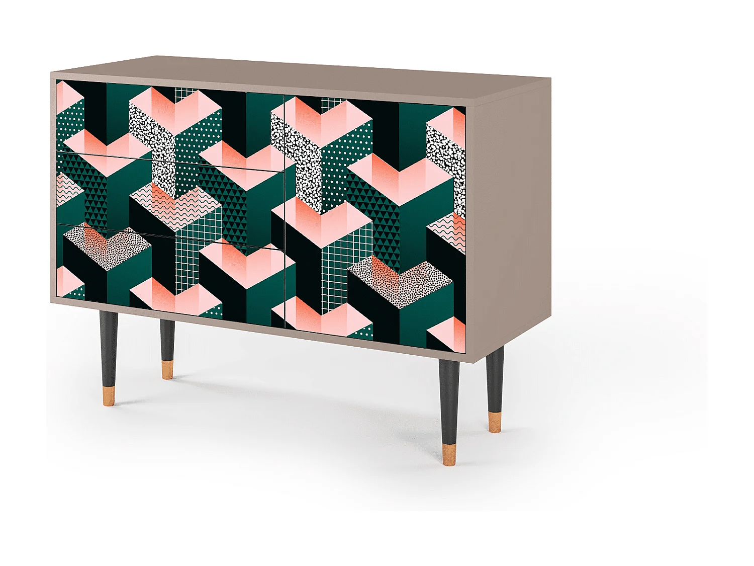 Credenza - 115х84х41 cm - S3 - Geometric Madness, Latte