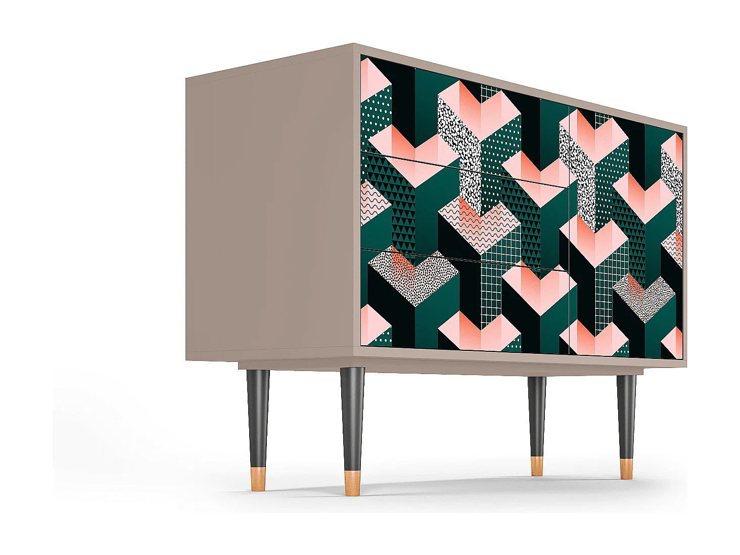 Credenza - 115х84х41 cm - S3 - Geometric Madness, Latte