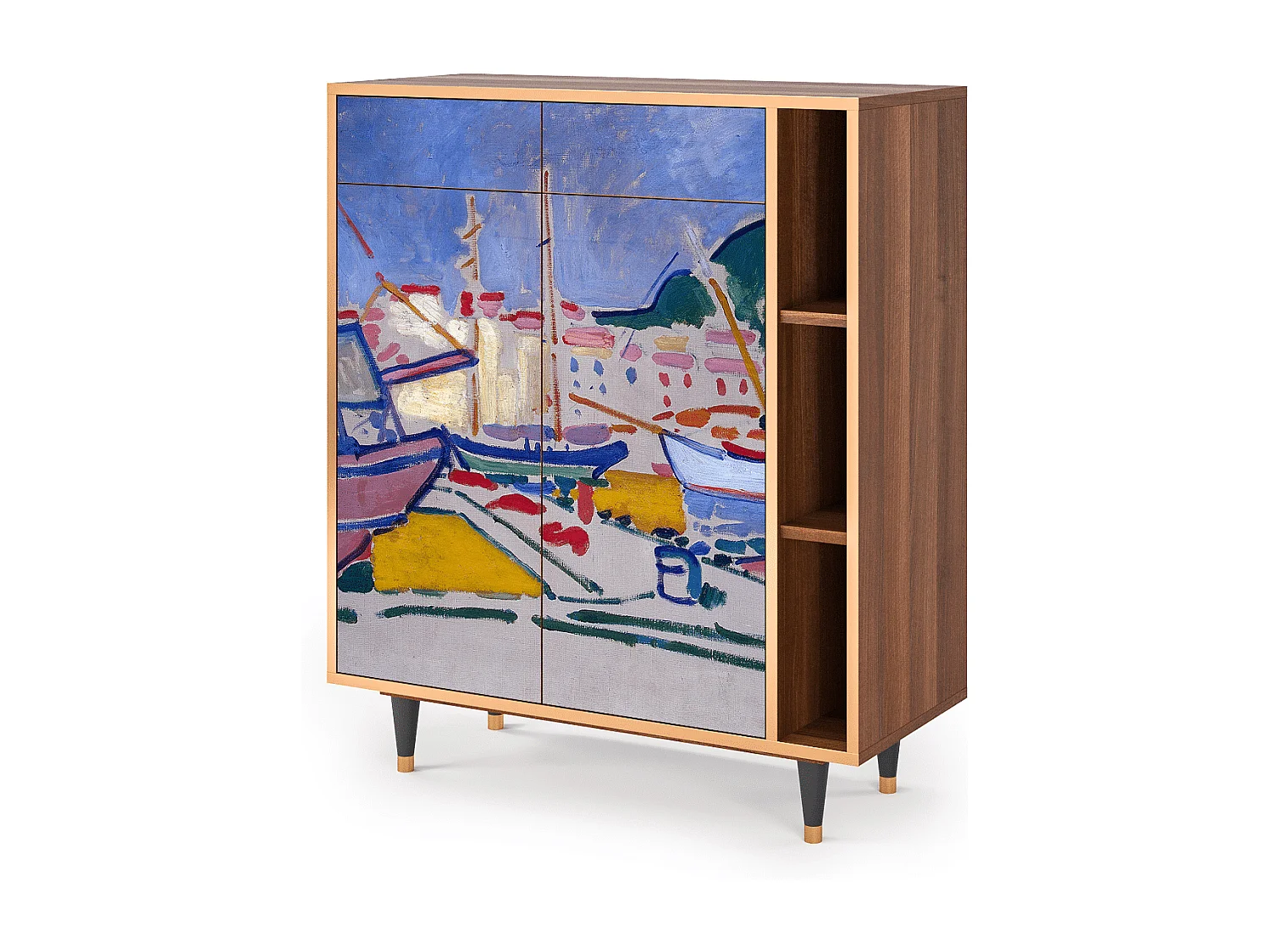 Dressoir - 96х110х41 cm - BS6 - The Port of Collioure , Walnoot