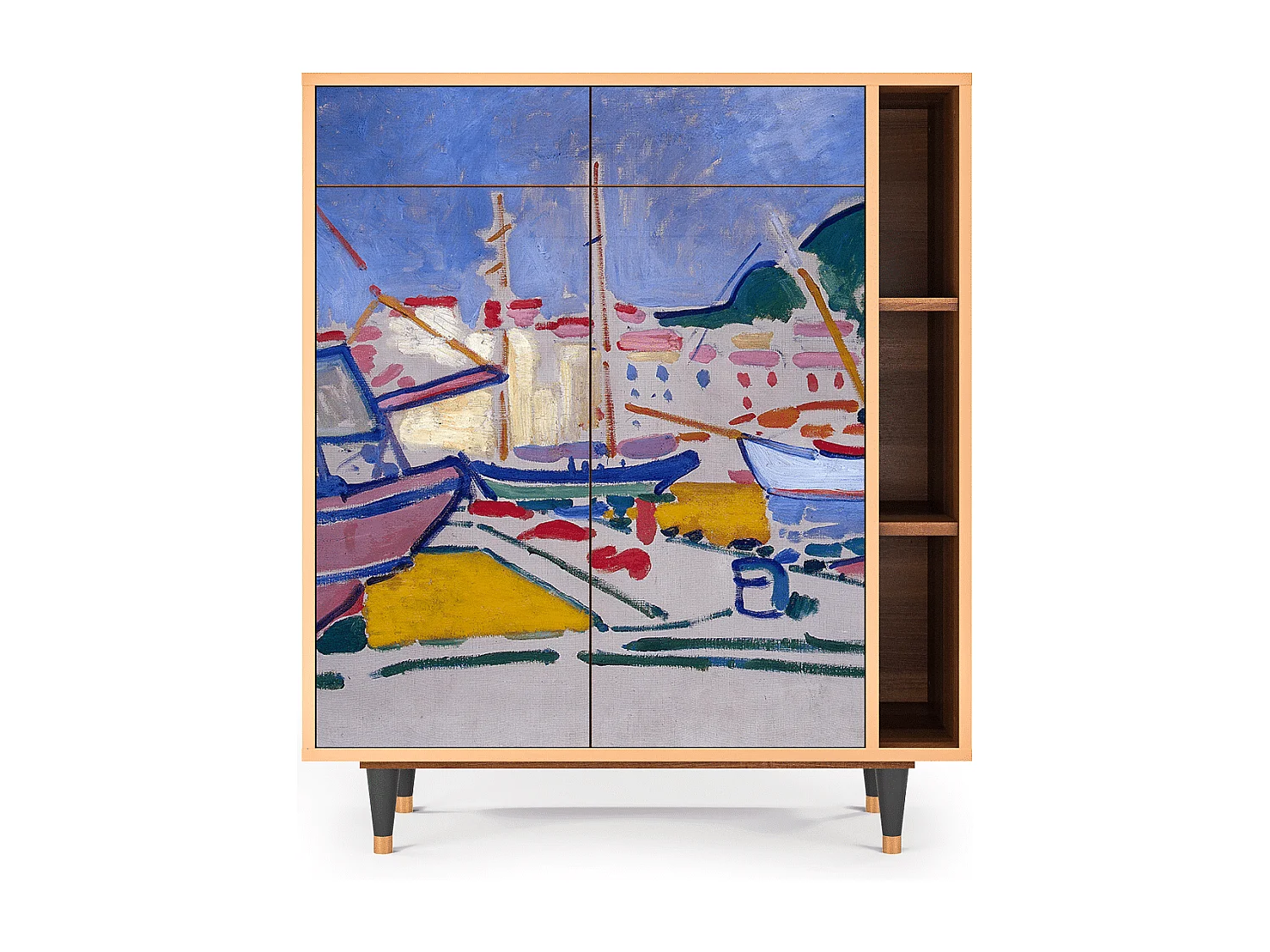Dressoir - 96х110х41 cm - BS6 - The Port of Collioure , Walnoot