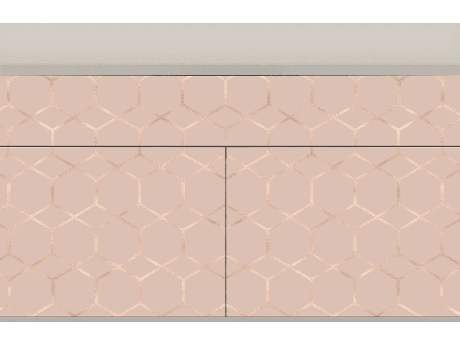 Kredens - 115x85x48 cm - BS4 - Rose Honeycomb, Piaskowy