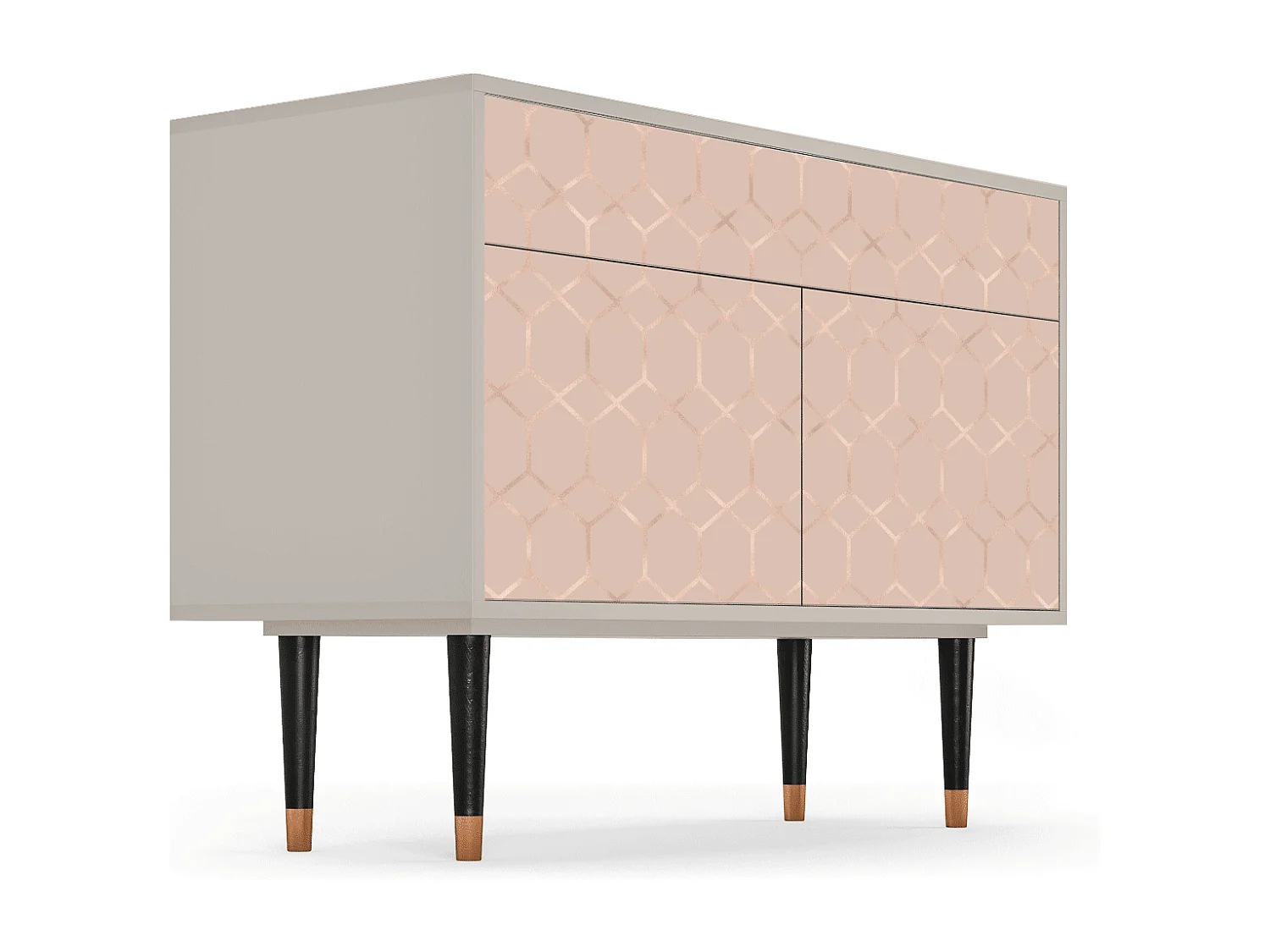 Kredens - 115x85x48 cm - BS4 - Rose Honeycomb, Piaskowy