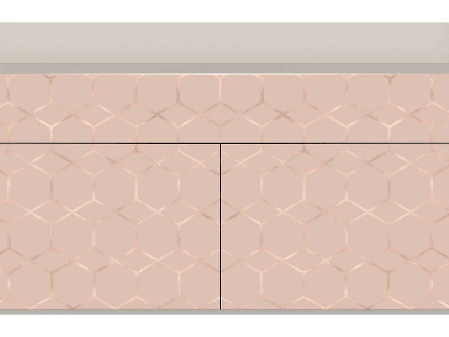 Kredens - 115x85x48 cm - BS4 - Rose Honeycomb, Piaskowy