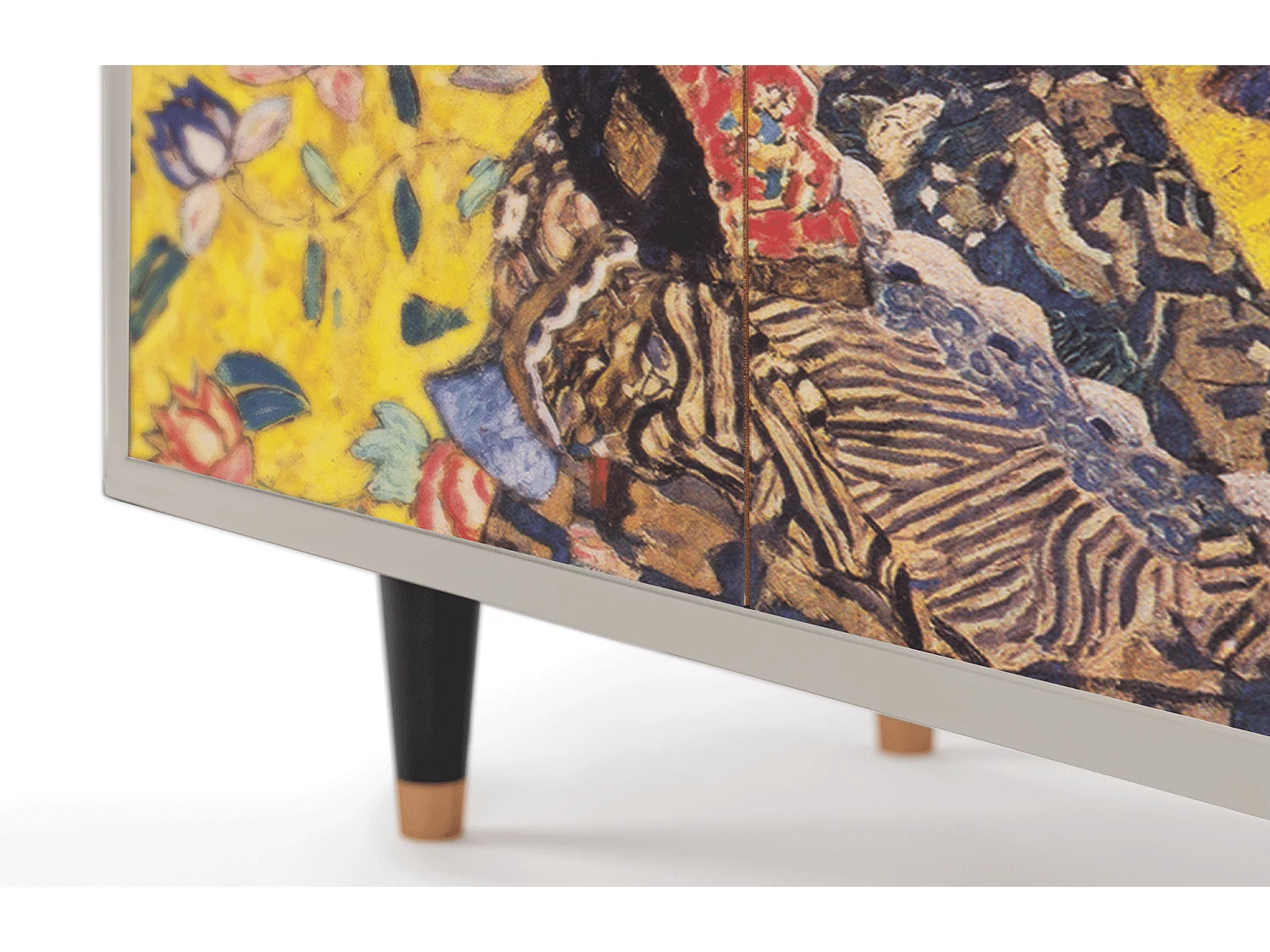 Kredens - 94x96x48 cm - BS3 - Lady with Fan by Klimt, Piaskowy