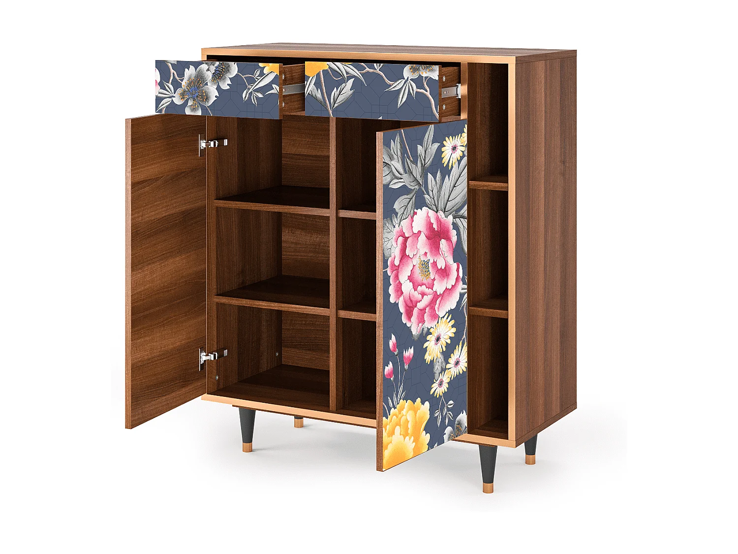 Buffet - 96х110х41 cm - BS6 - Dark Flower Bed, Noyer