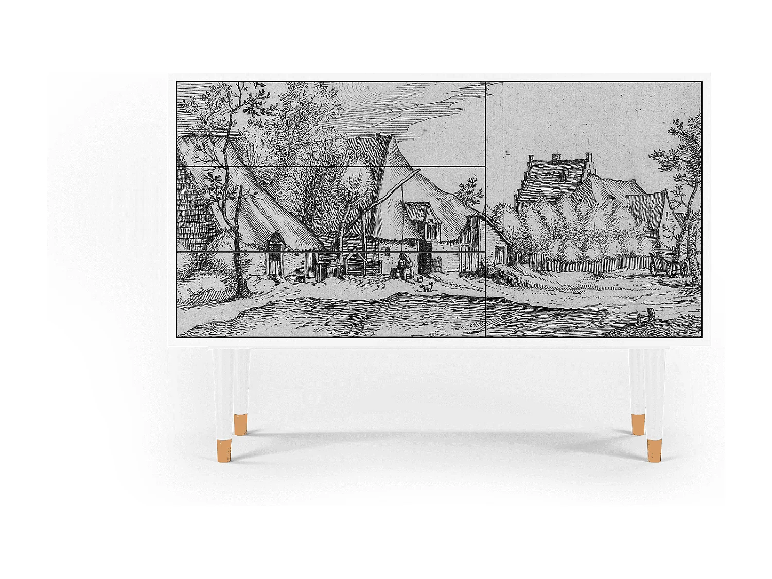 Credenza - 115х84х41 cm - S3 - Farms in a Village, Bianco