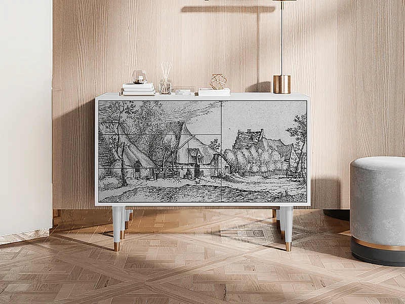 Credenza - 115х84х41 cm - S3 - Farms in a Village, Bianco