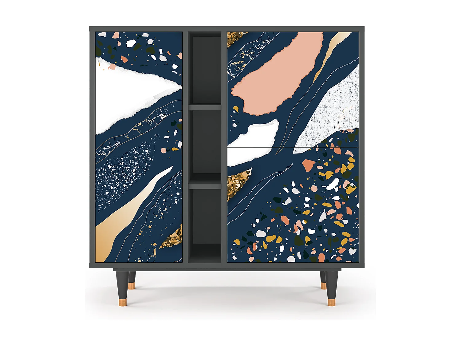 Kredens - 94х96х41 cm - BS5 - Nude Iceberg, Antracyt