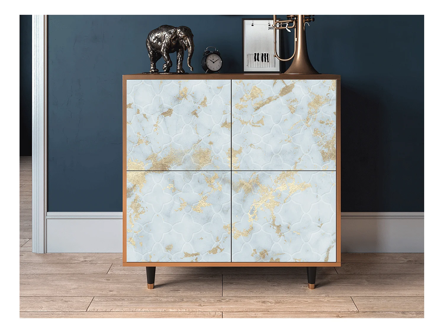 Buffet - 94x96x48 cm - BS3 - Golden Waves, Noyer