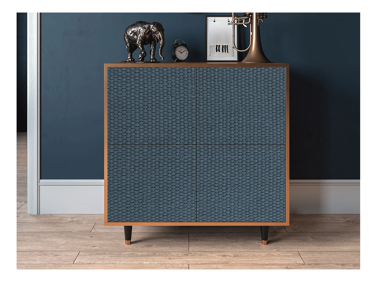 Buffet - 94x96x48 cm - BS3 - Knitted Pattern, Noyer