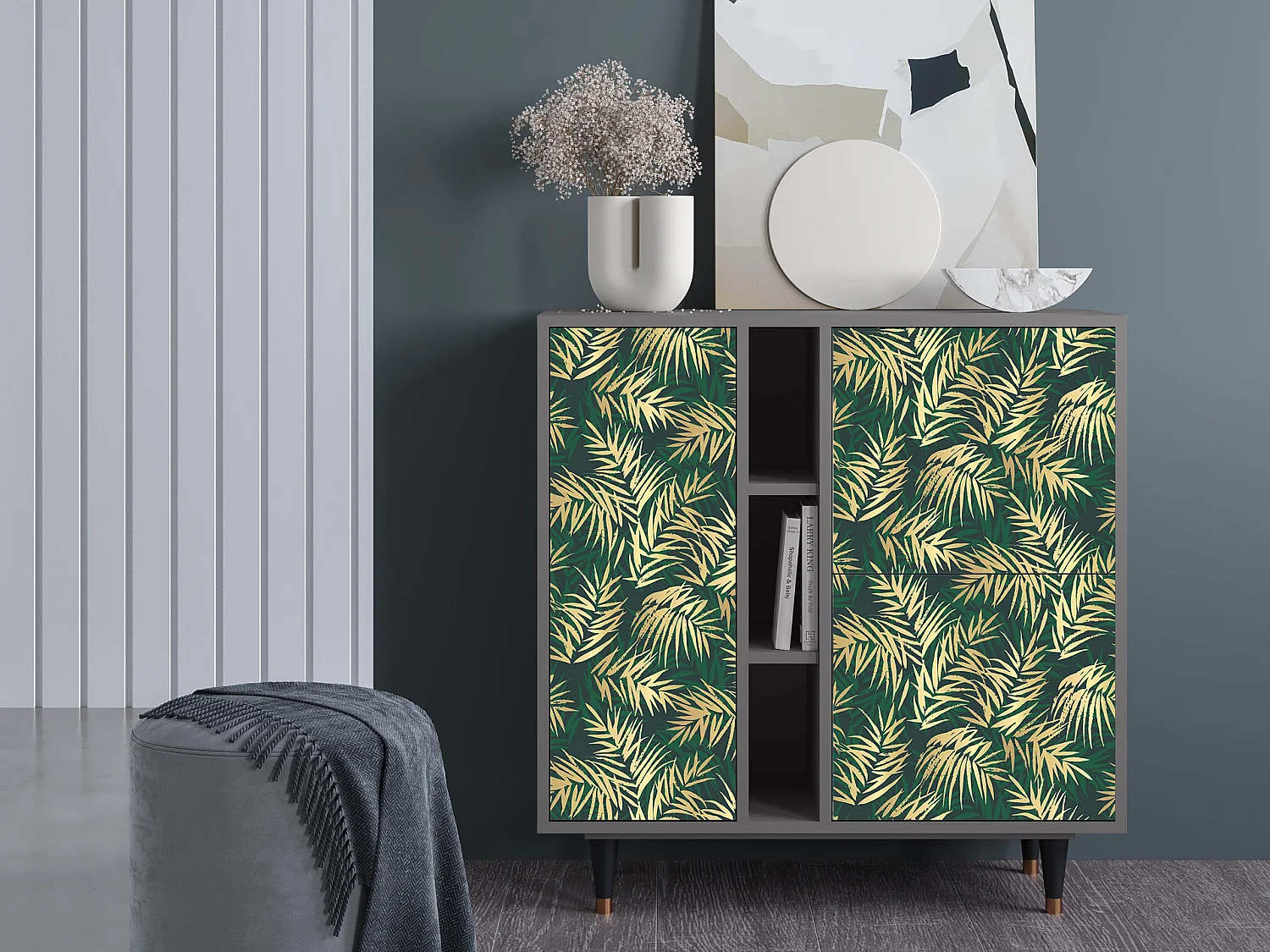 Buffet - 94х96х41 cm - BS5 - Sunny Palm Tree, Gris
