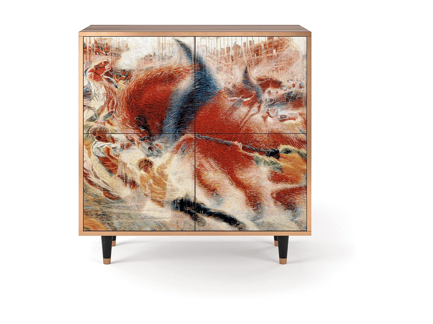 Kredens - 94x96x48 cm - BS3 - The City Rises, Orzech