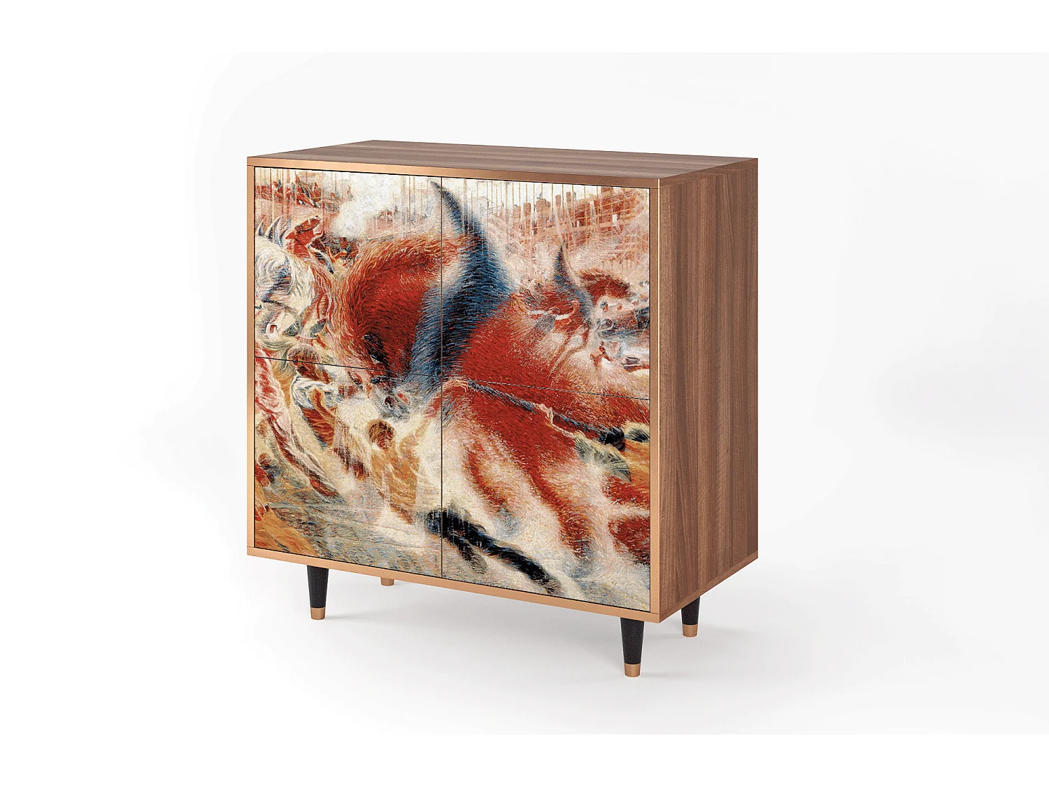 Kredens - 94x96x48 cm - BS3 - The City Rises, Orzech