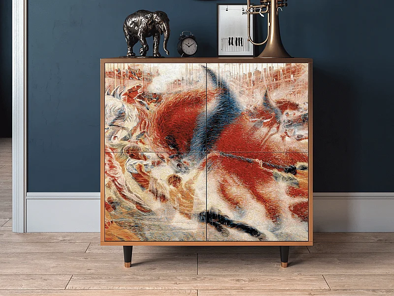 Kredens - 94x96x48 cm - BS3 - The City Rises, Orzech