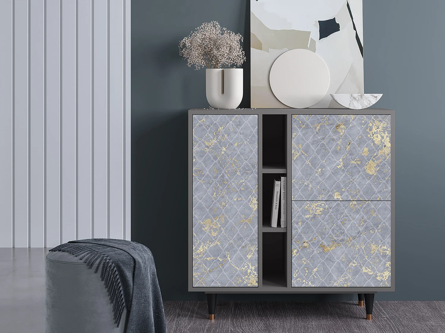 Aparador - 94х96х41 cm - BS5 - Golden Smoke, Cinza