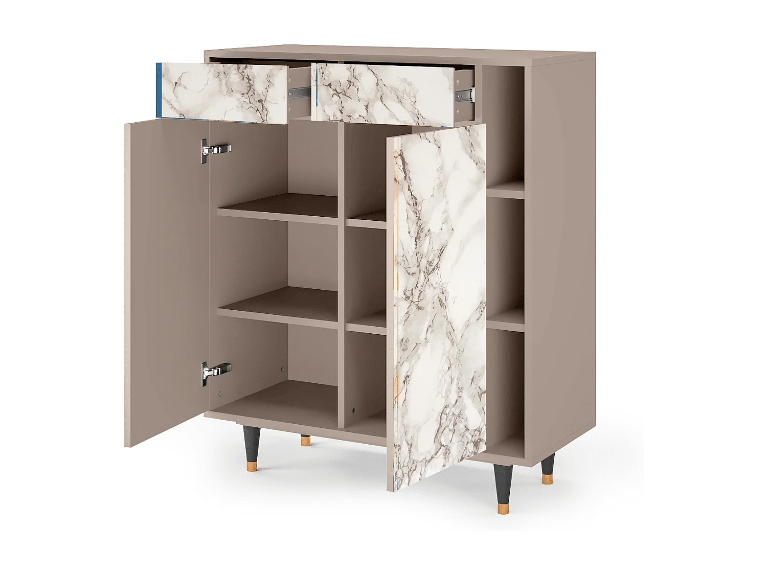 Kredens - 96х110х41 cm - BS6 - Milk Marble, Latte