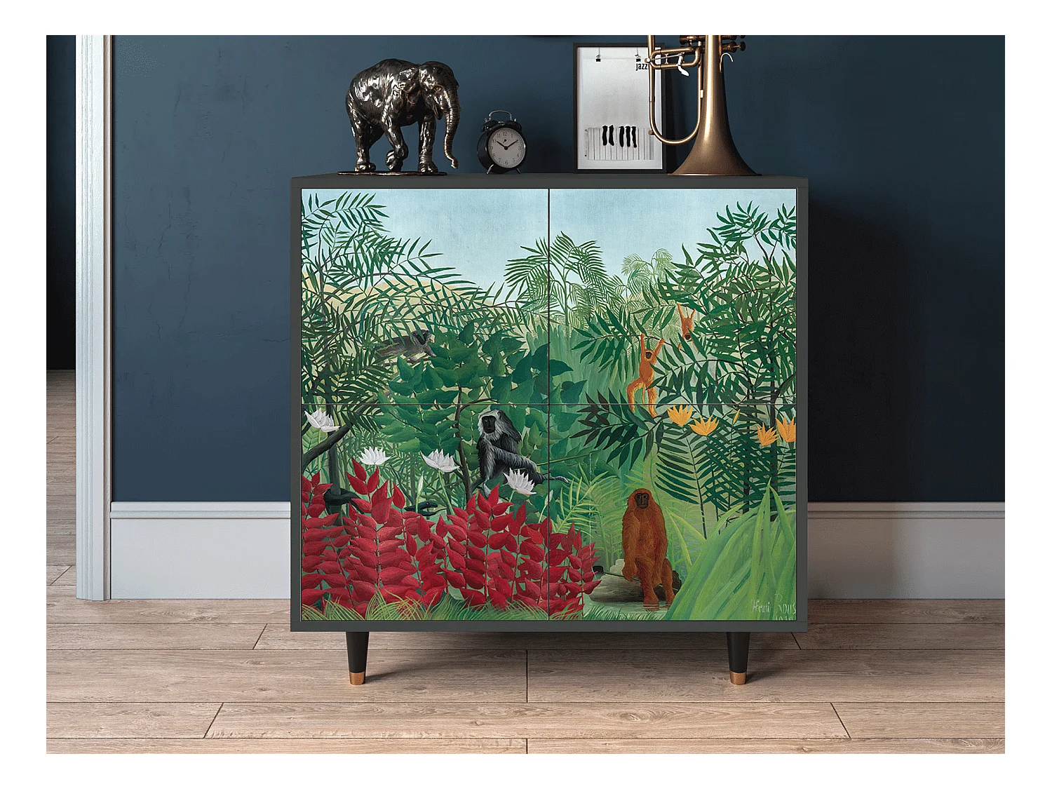 Kredens - 94x96x48 cm - BS3 - Jungles in Paris, Antracyt