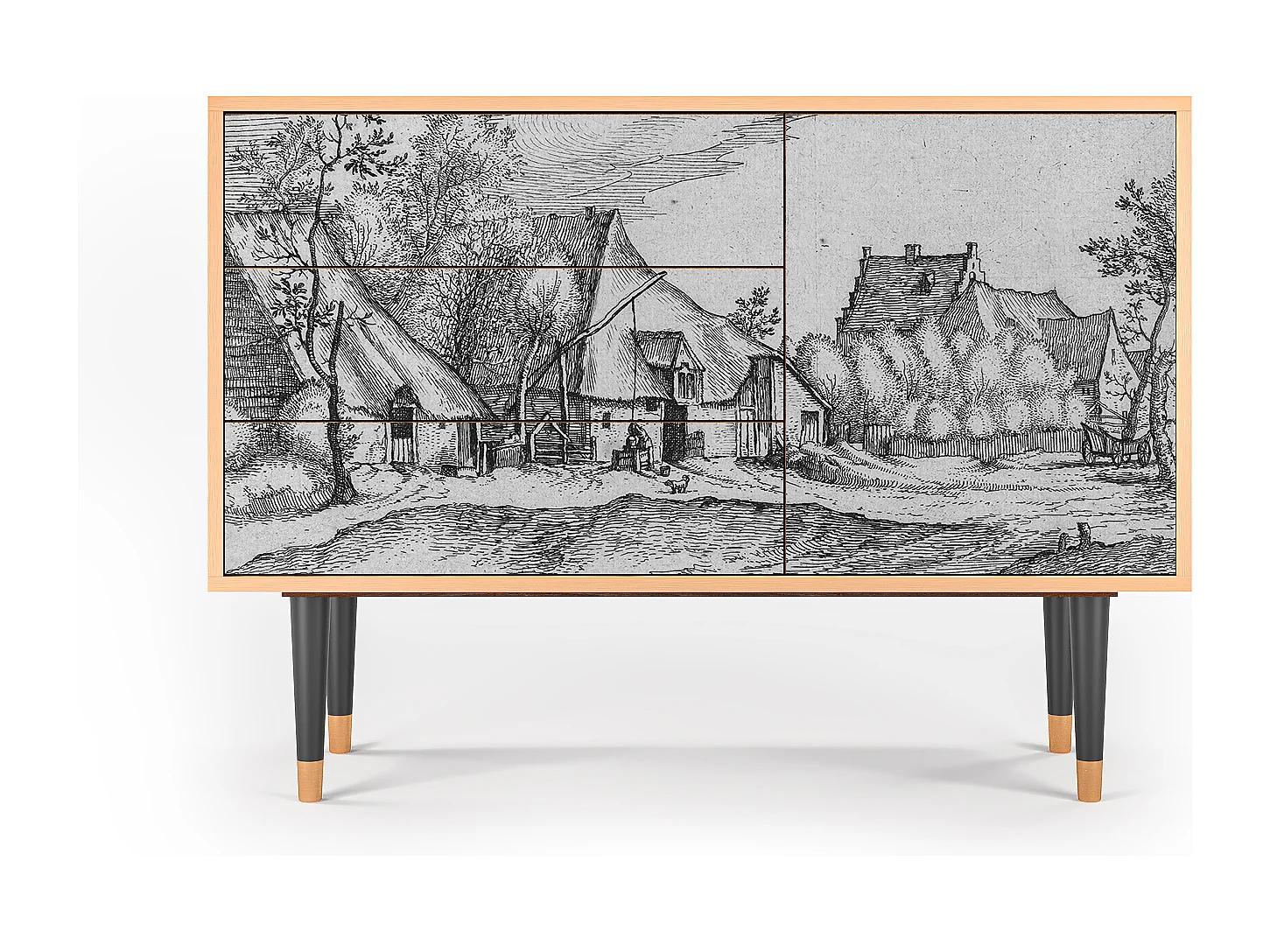 Sideboard - 115х84х41 cm - S3 - Farms in a Village, Walnuss