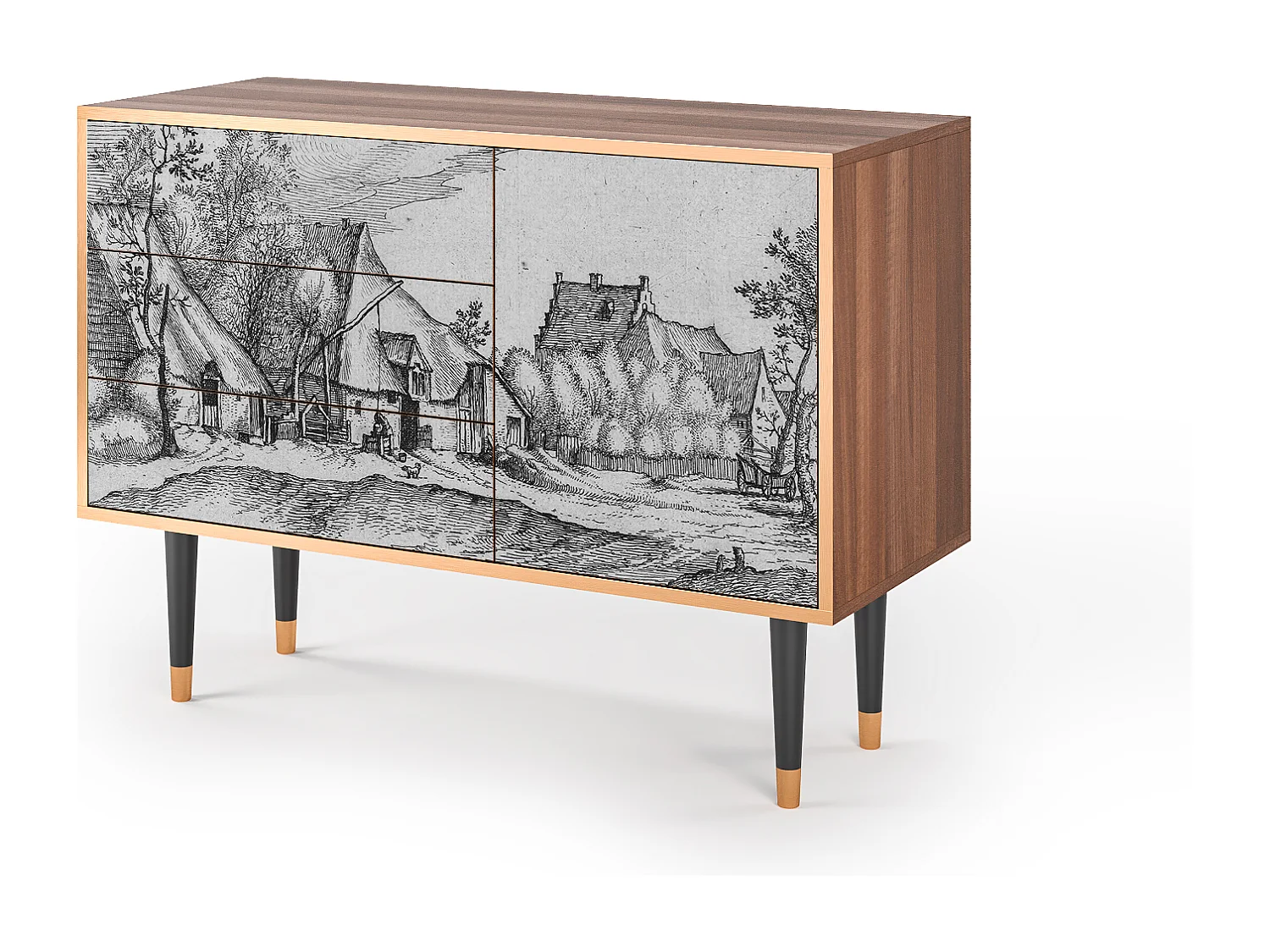 Sideboard - 115х84х41 cm - S3 - Farms in a Village, Walnuss