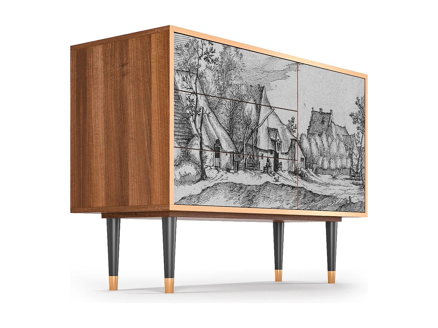 Sideboard - 115х84х41 cm - S3 - Farms in a Village, Walnuss