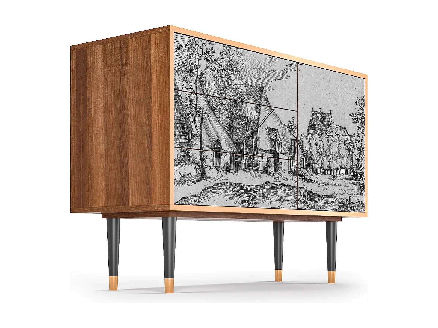 Credenza - 115х84х41 cm - S3 - Farms in a Village, Noce