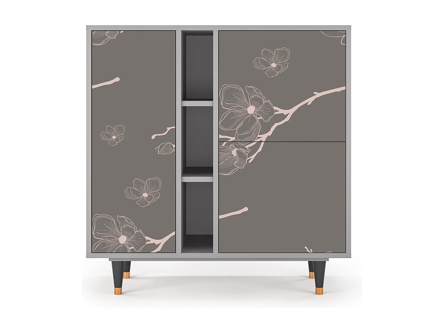 Kredens - 94х96х41 cm - BS5 - Cherry Blossom, Szary