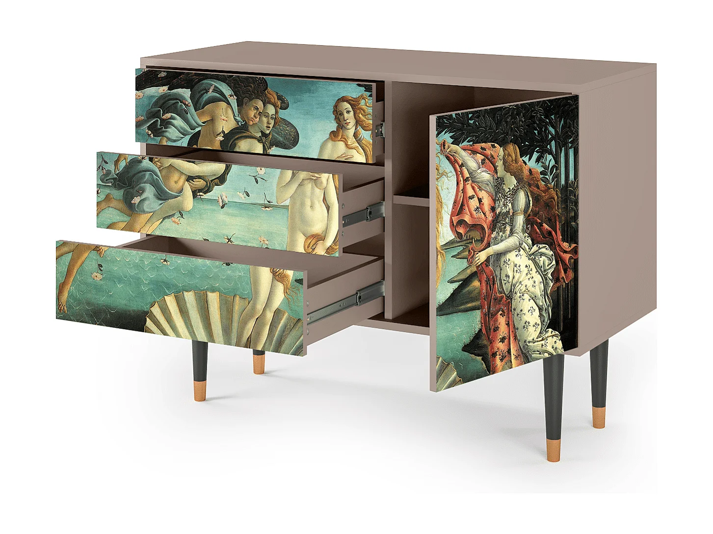 Credenza - 115х84х41 cm - S3 - The Birth of Venus, Latte