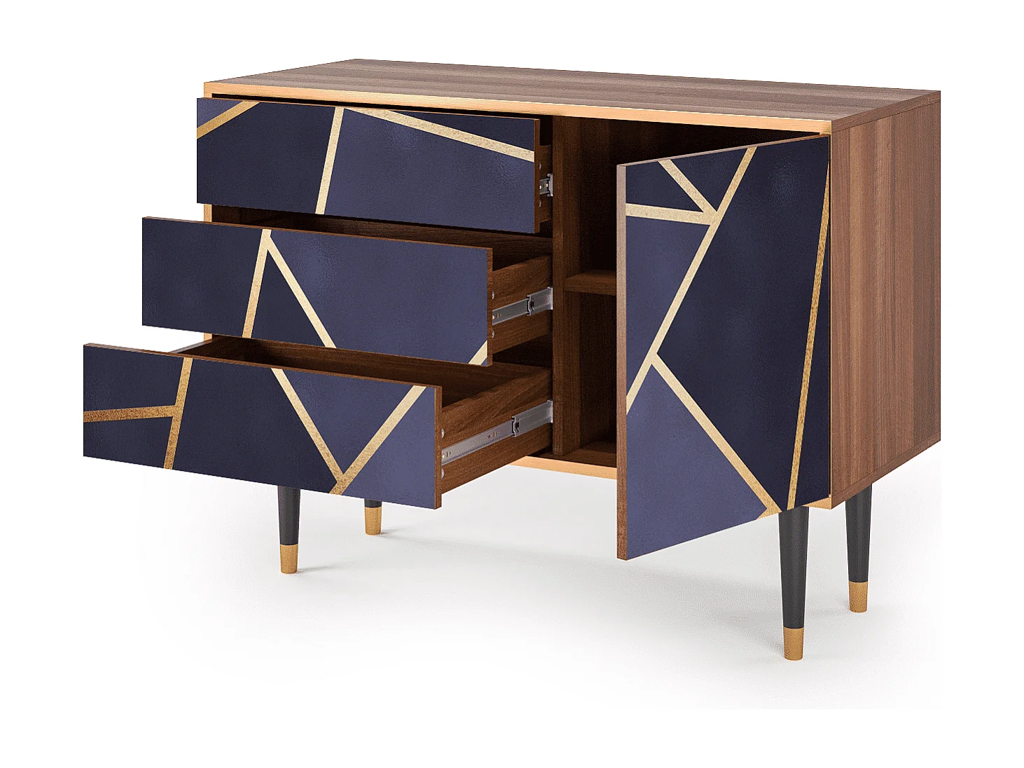 Kredens - 115х84х41 cm - S3 - The Amethyst, Orzech