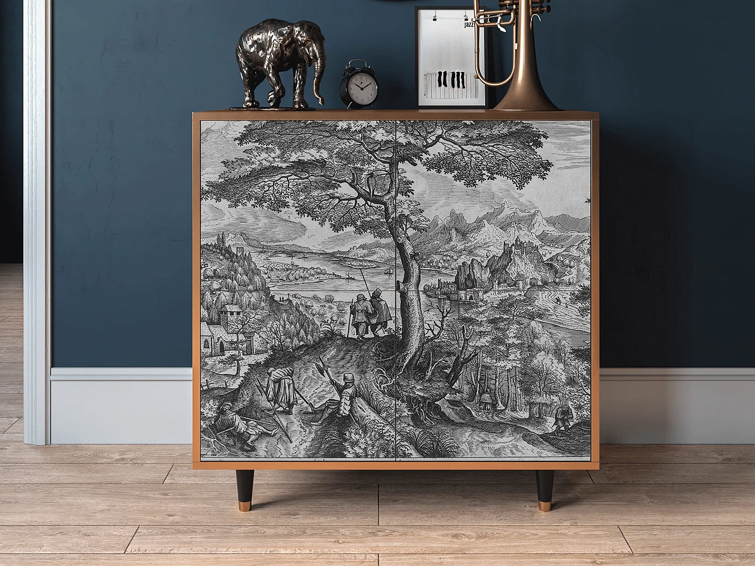 Buffet - 94x96x48 cm - BS3 - Milites Requiescentes, Noyer