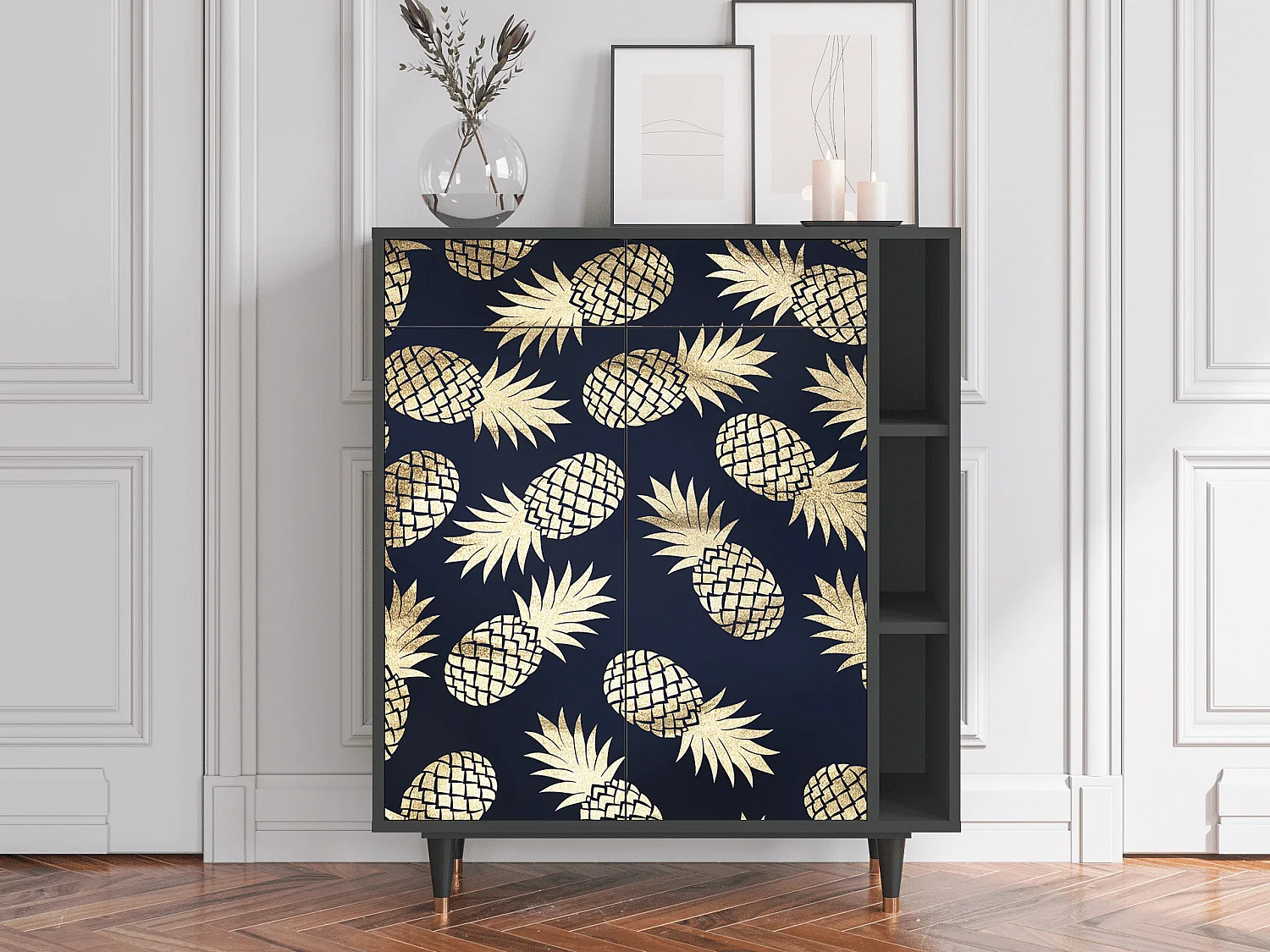 Kredens - 96х110х41 cm - BS6 - Sunny Pineaple, Antracyt