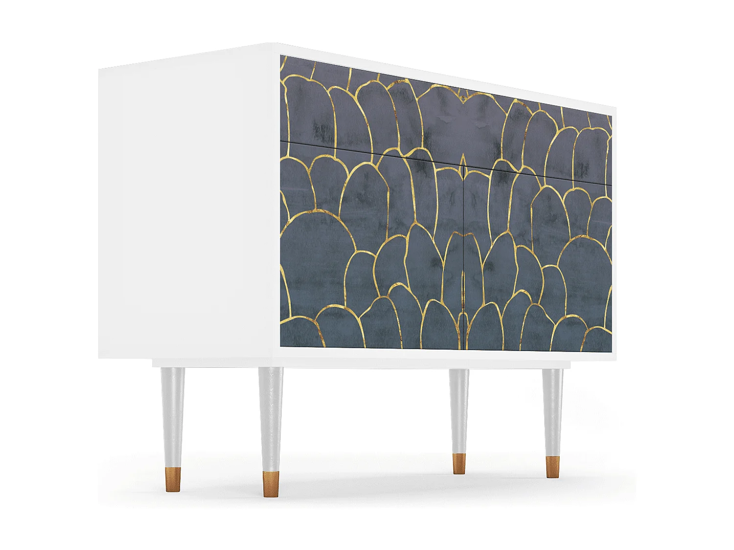 Credenza - 115x85x48 cm - BS4 - Blue Lagoon, Bianco