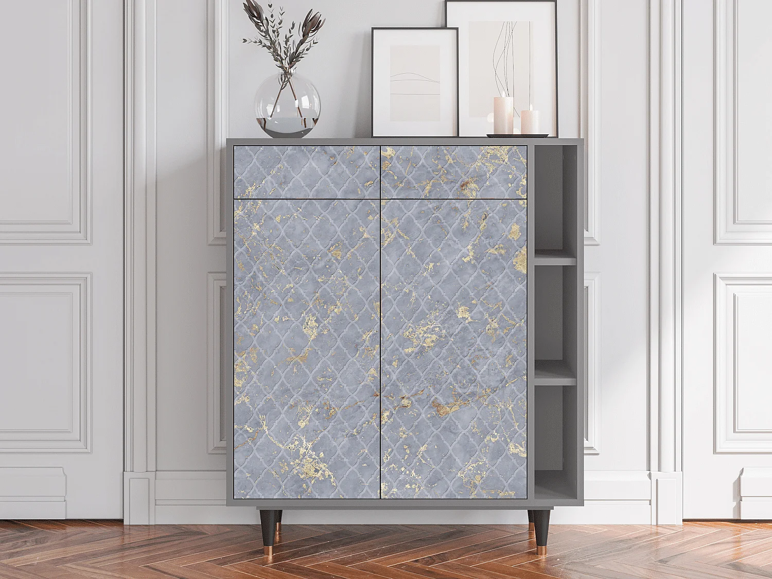 Aparador - 96х110х41 cm - BS6 - Golden Smoke, Cinza