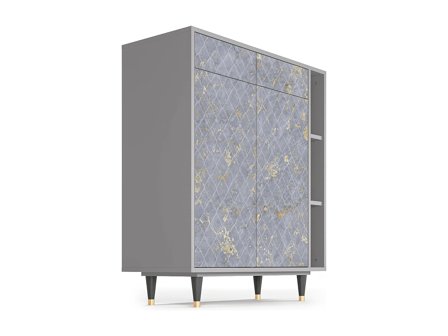 Kredens - 96х110х41 cm - BS6 - Golden Smoke, Szary