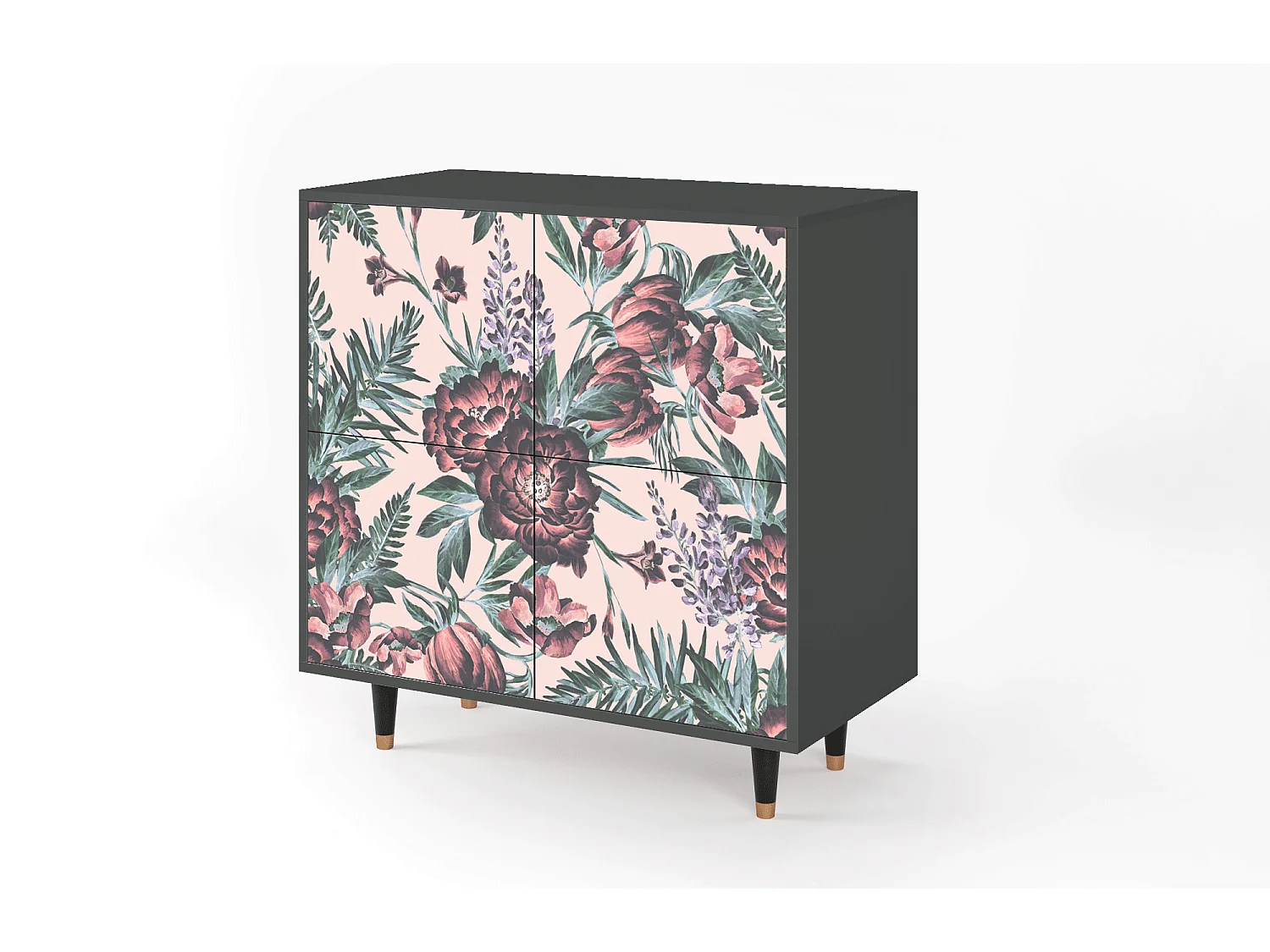 Aparador - 94x96x48 cm - BS3 - Peach Peonies, Antracite