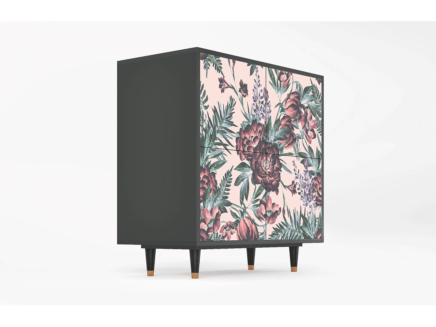 Aparador - 94x96x48 cm - BS3 - Peach Peonies, Antracite