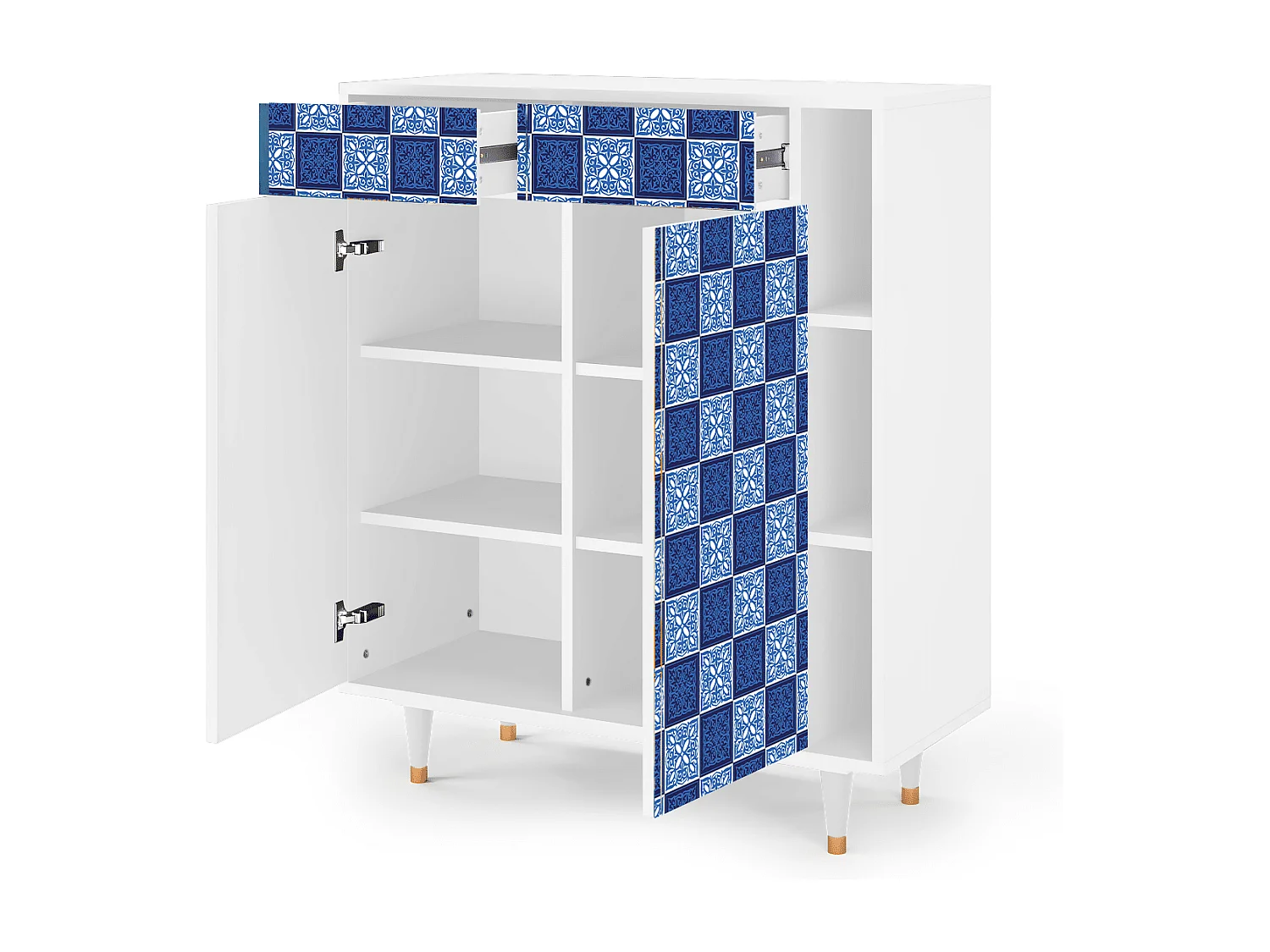 Kredens - 96х110х41 cm - BS6 - Light Path, Biały