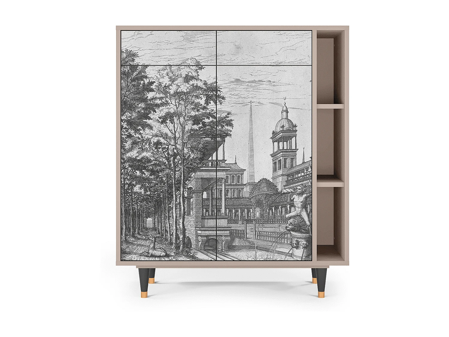Kredens - 96х110х41 cm - BS6 - View of the Piazza, Latte