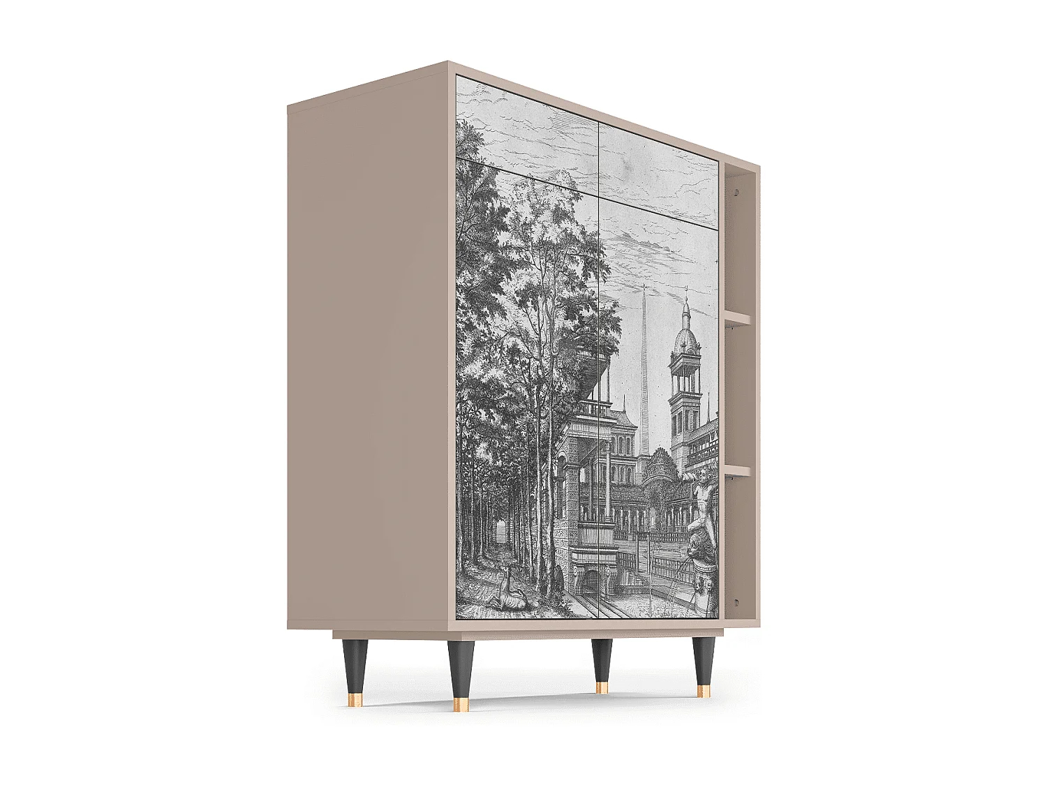 Kredens - 96х110х41 cm - BS6 - View of the Piazza, Latte