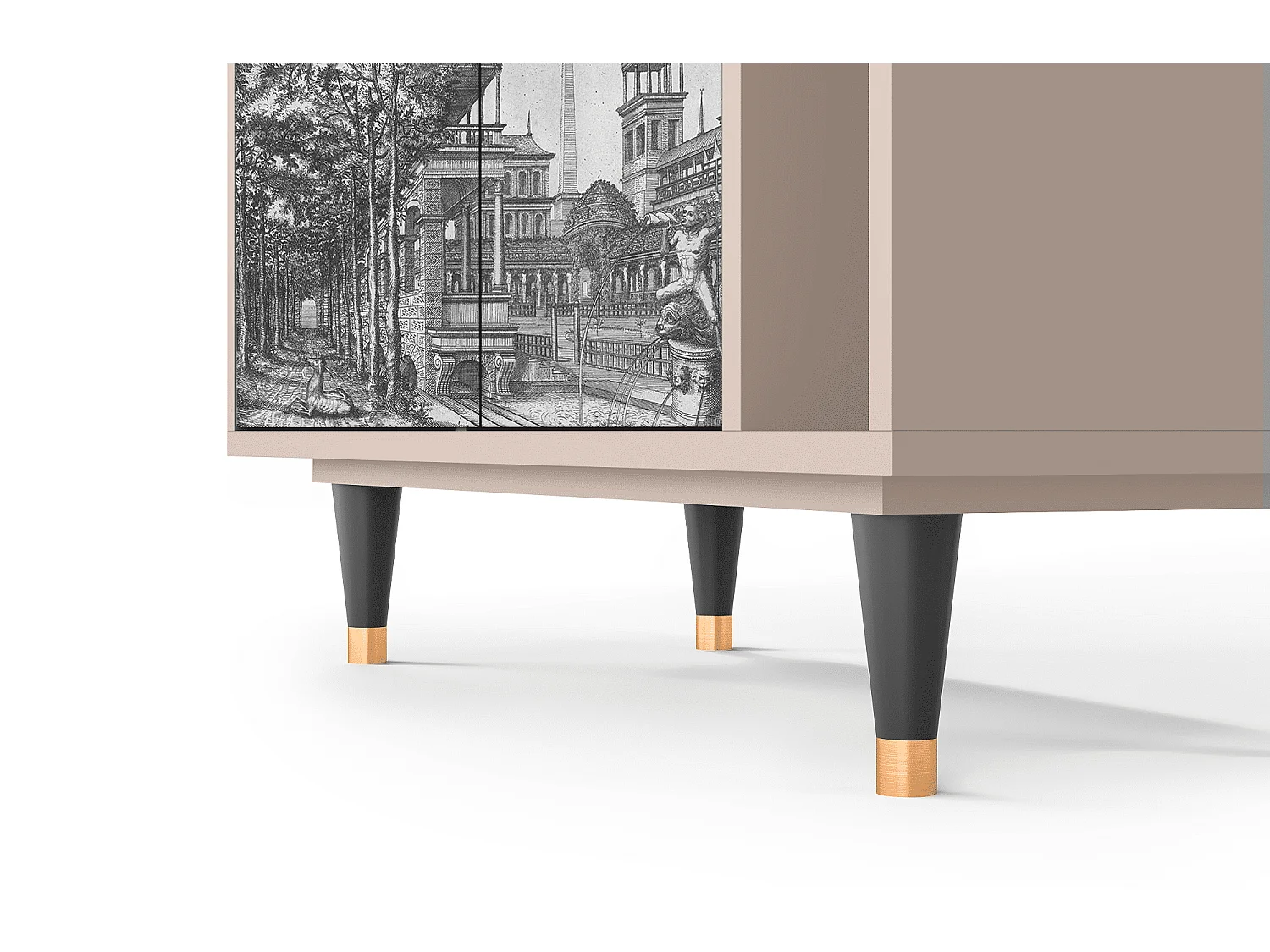 Kredens - 96х110х41 cm - BS6 - View of the Piazza, Latte