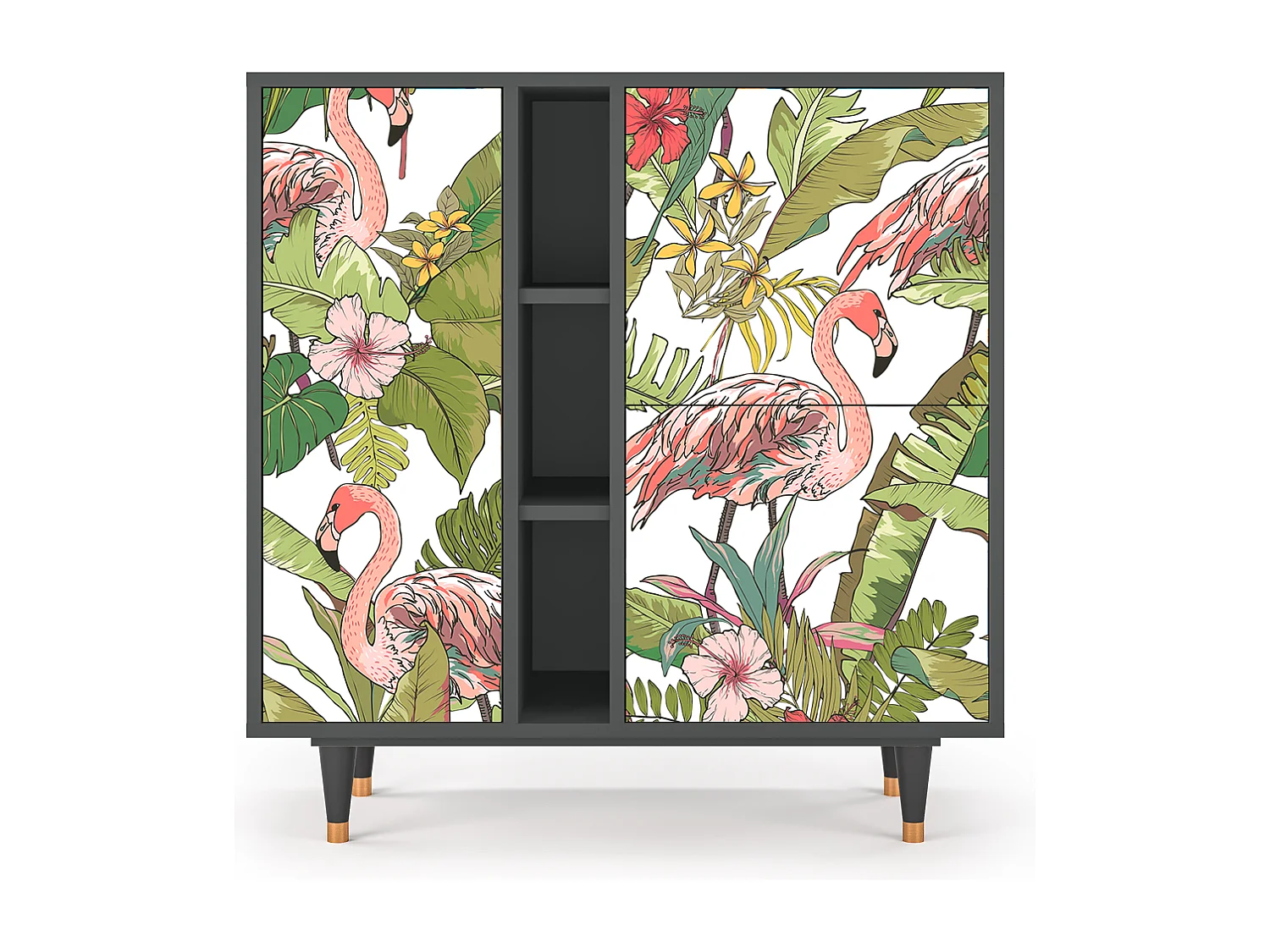 Kredens - 94х96х41 cm - BS5 - Sweet Flamingo, Antracyt