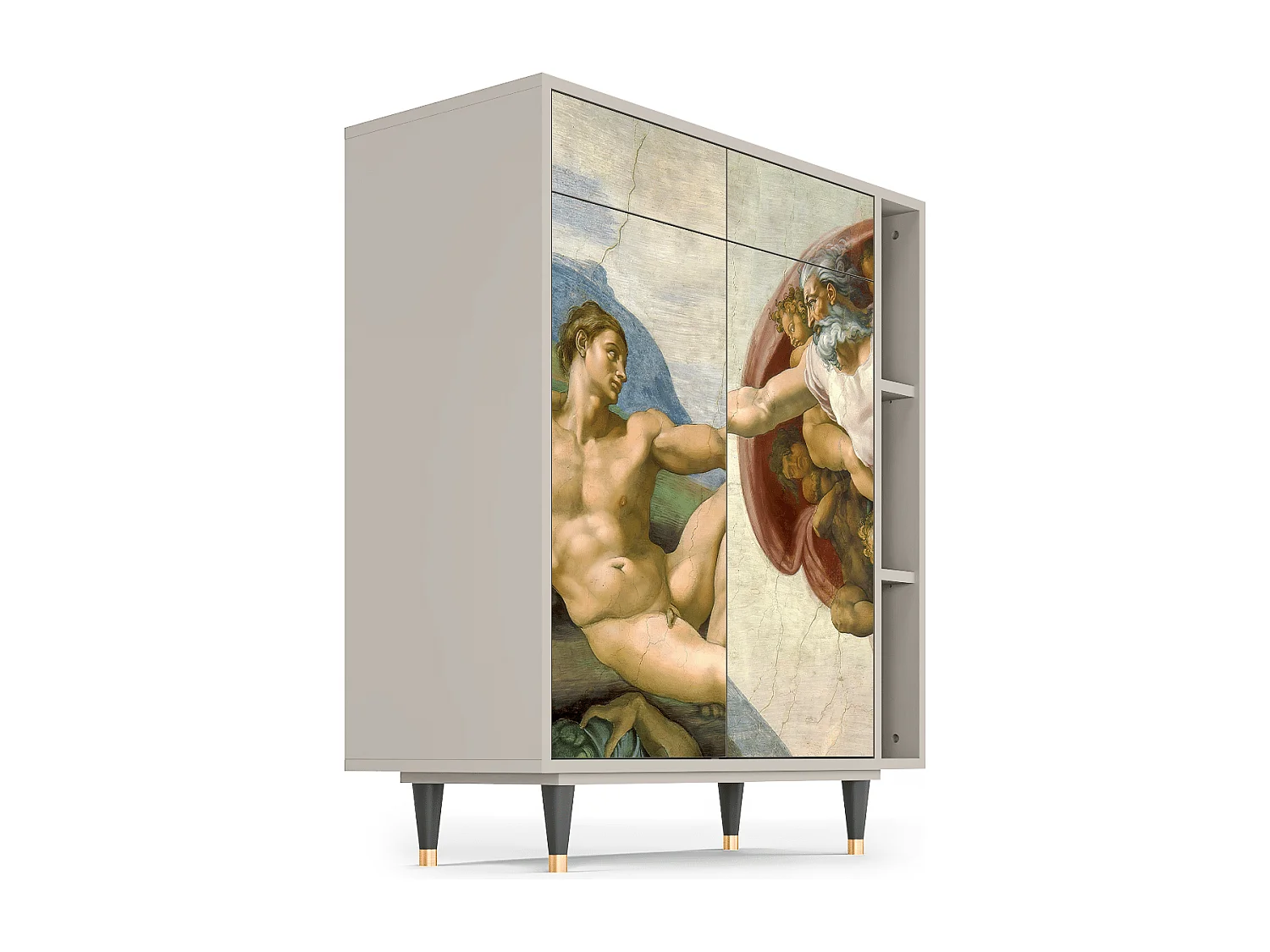 Kredens - 96х110х41 cm - BS6 - The Creation of Adam, Piaskowy