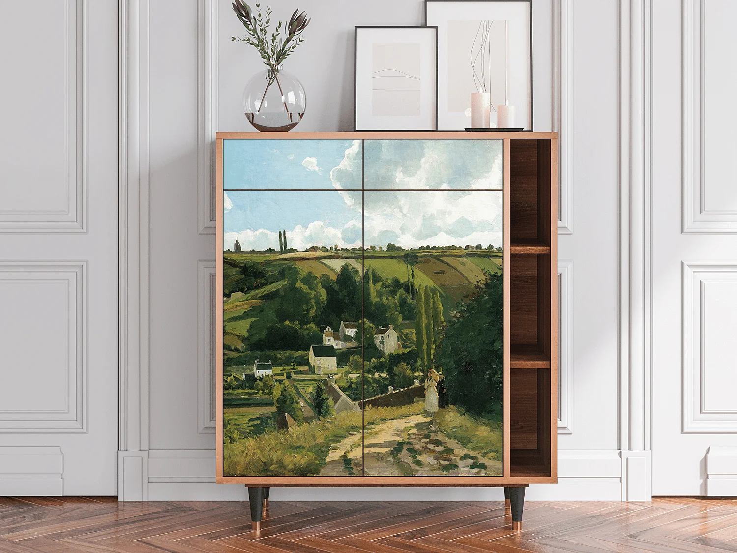 Kredens - 96х110х41 cm - BS6 - Jalais Hill by Pissarro, Orzech