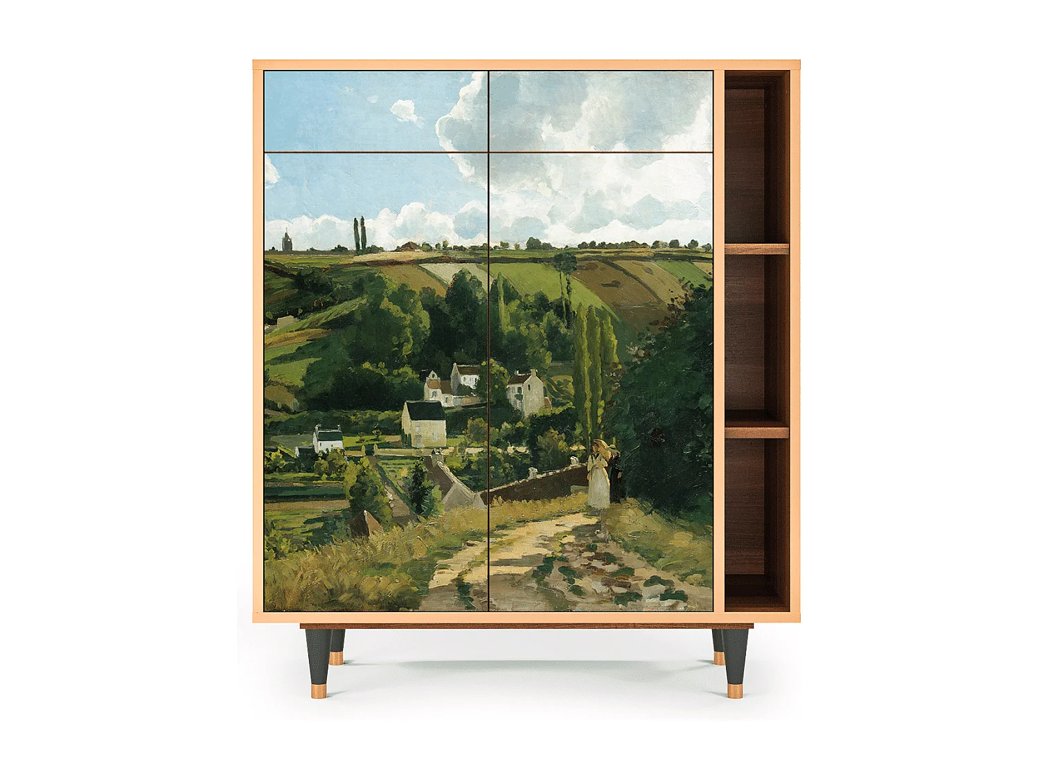 Kredens - 96х110х41 cm - BS6 - Jalais Hill by Pissarro, Orzech
