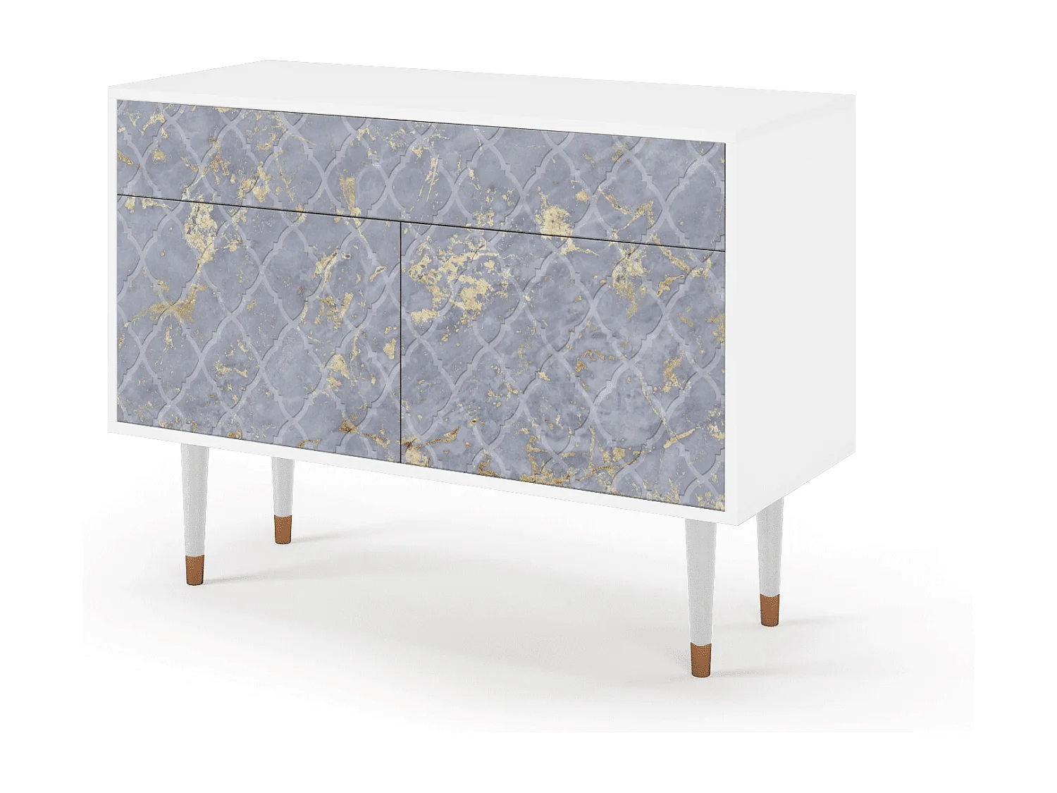 Credenza - 115x85x48 cm - BS4 - Golden Smoke, Bianco