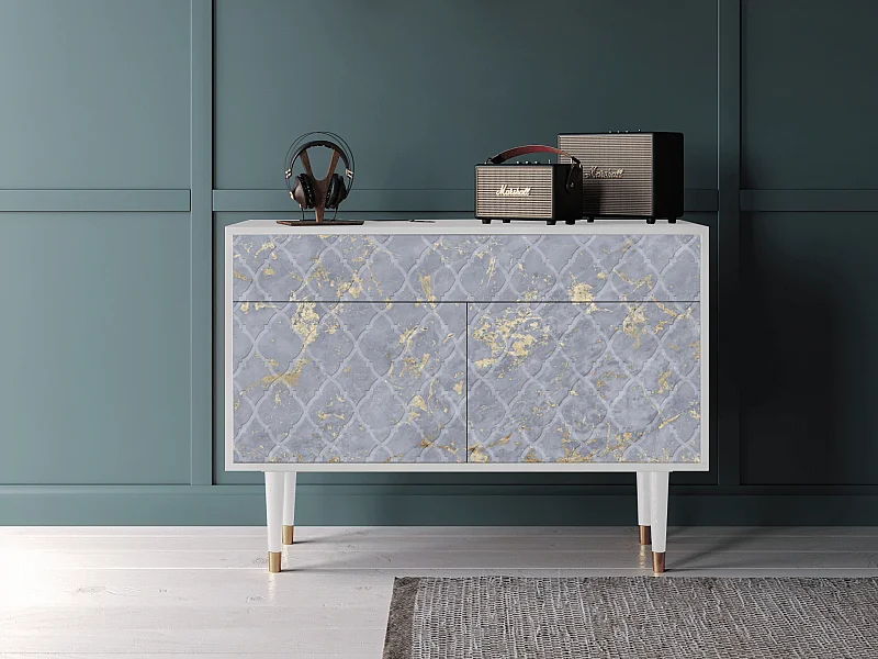 Credenza - 115x85x48 cm - BS4 - Golden Smoke, Bianco