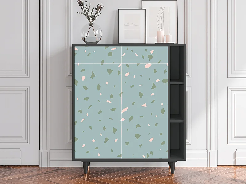 Kredens - 96х110х41 cm - BS6 - Blue Drops, Antracyt