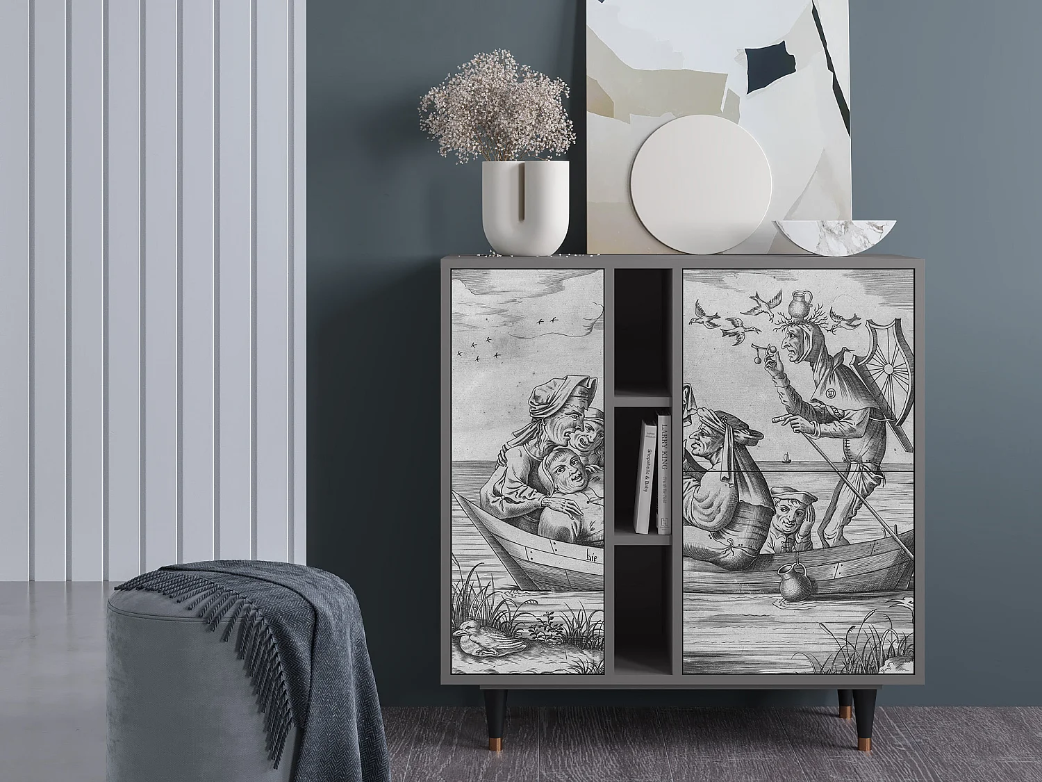 Kredens - 94х96х41 cm - BS5 - Blau Schuyte, Szary