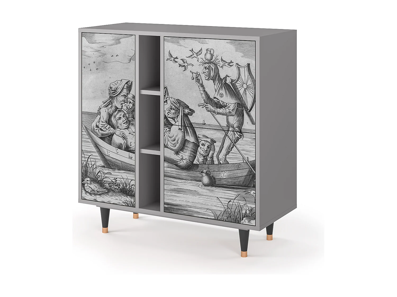 Kredens - 94х96х41 cm - BS5 - Blau Schuyte, Szary