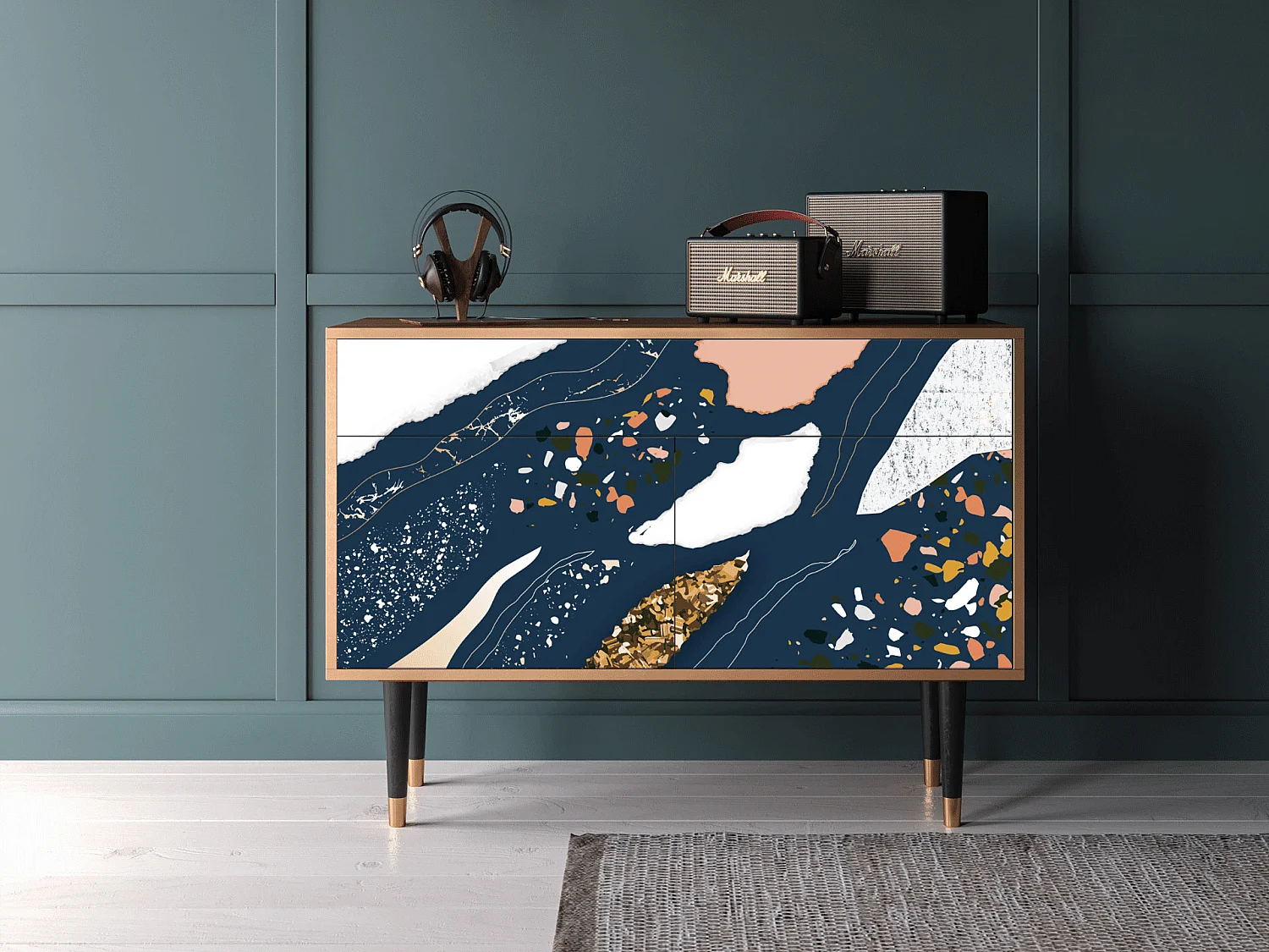 Dressoir - 115x85x48 cm - BS4 - Nude Iceberg, Walnoot