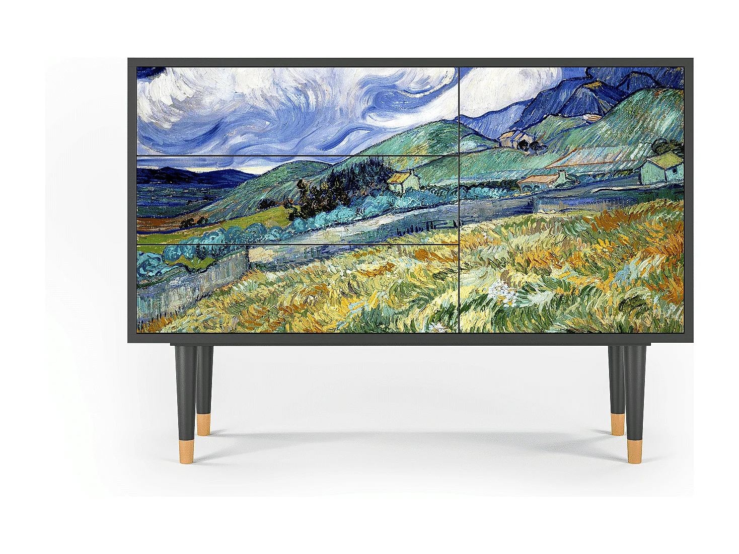 Kredens - 115х84х41 cm - S3 - Landscape, Antracyt